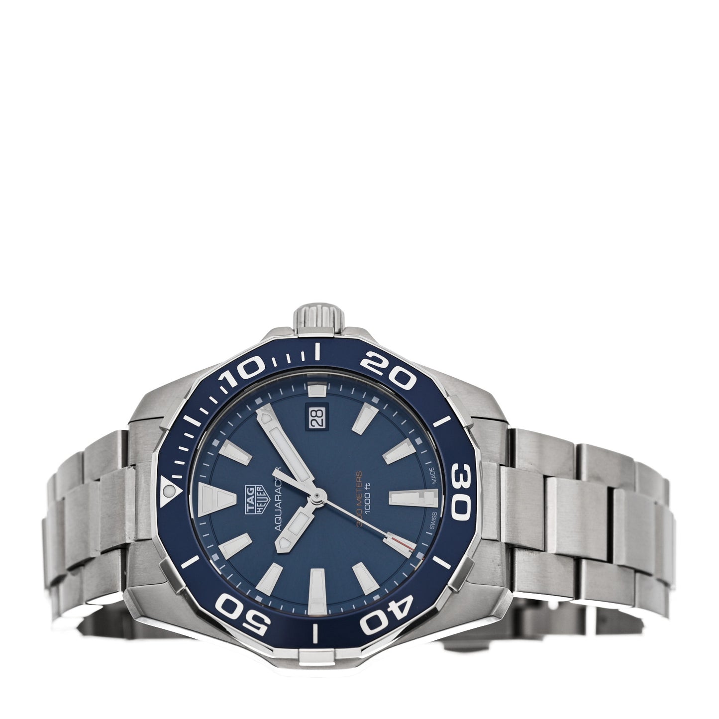 Stainless Steel 41mm Aquaracer 300M Quartz Watch Blue WAY111C