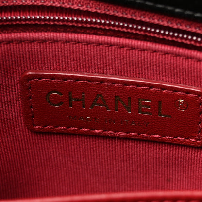 Chanel Shiny Crumpled Calfskin Quilted Wavy CC Hobo Black 6 of 9