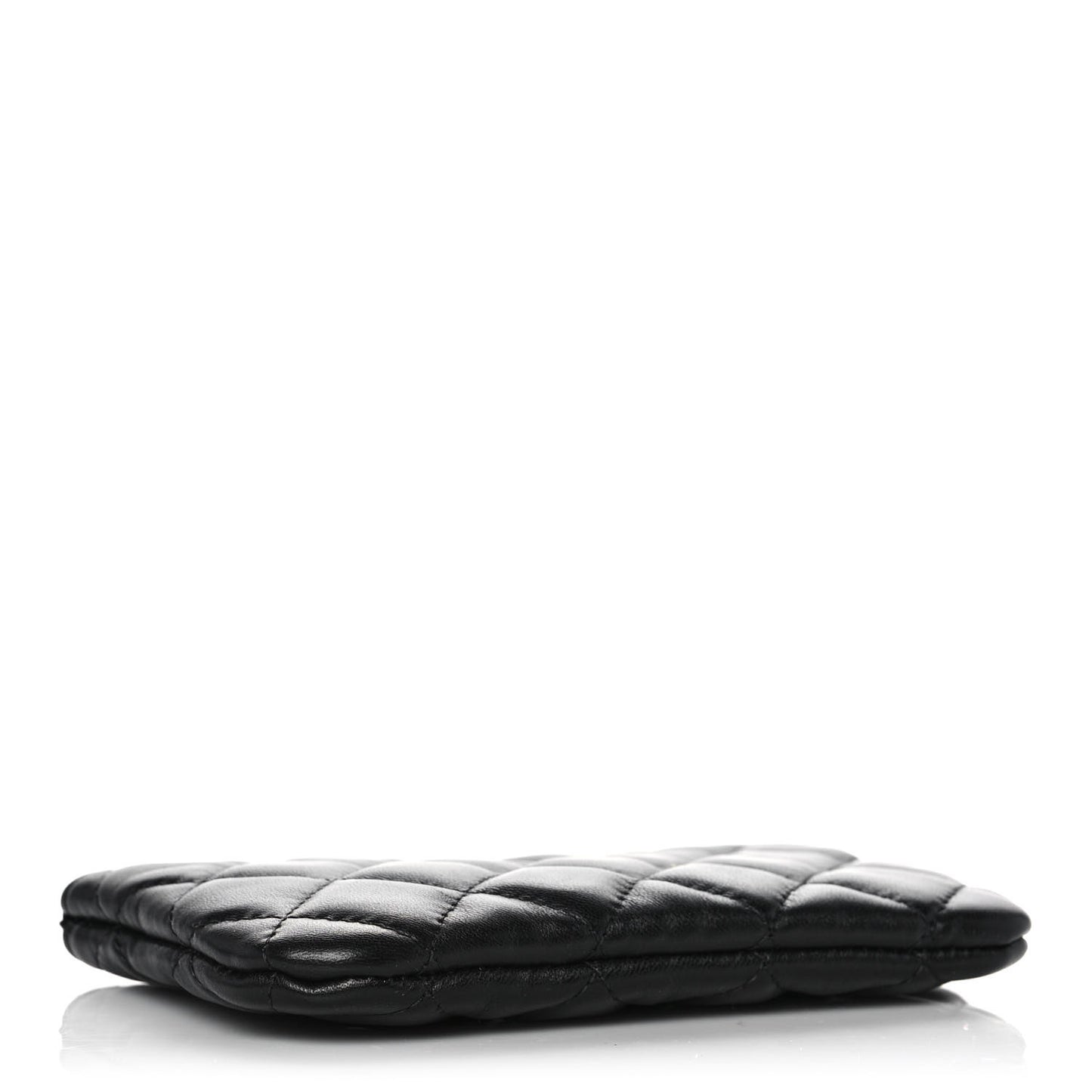 Lambskin Quilted Small No. 5 Cosmetic Case Black