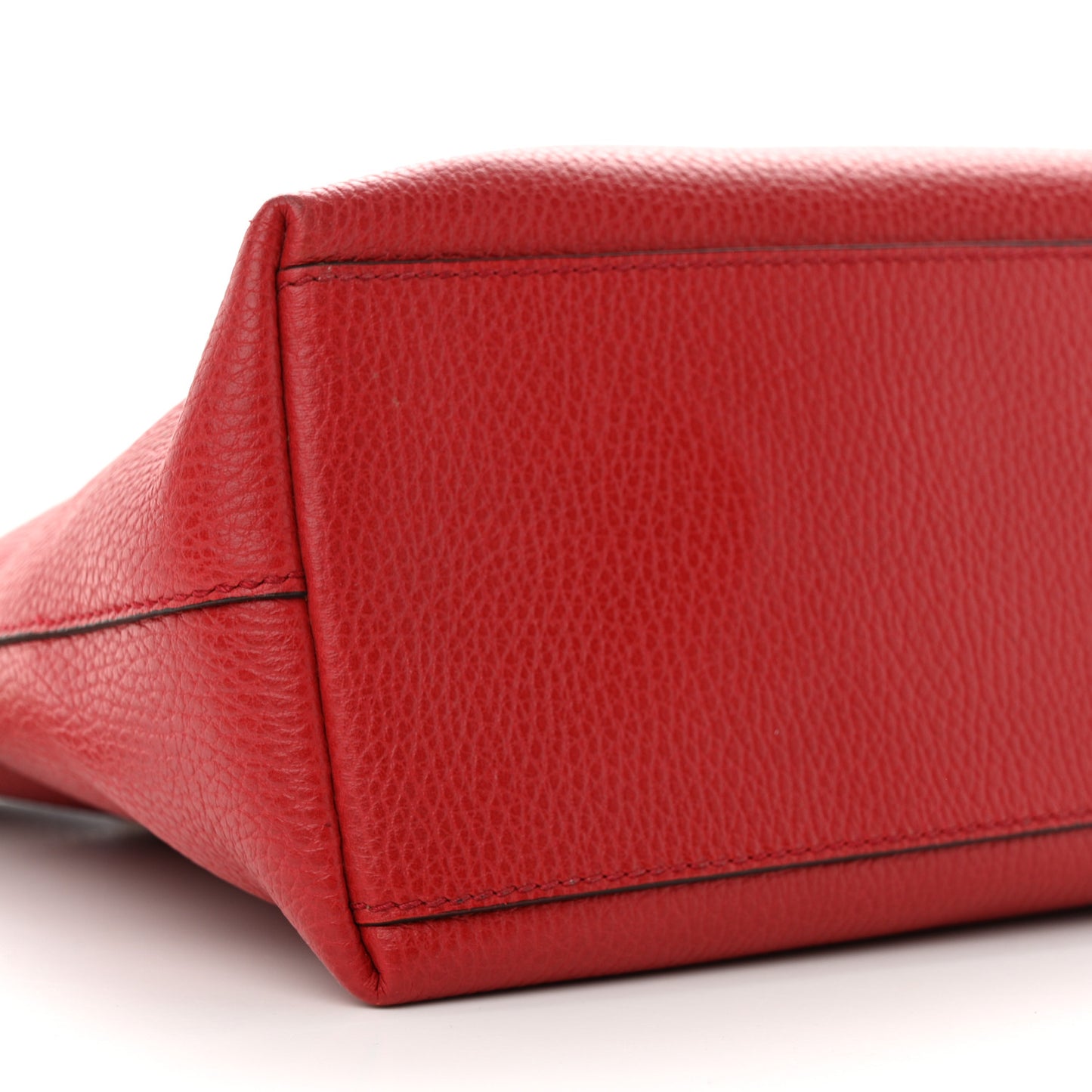 Calfskin Bamboo Tassel Top Handle Tote Red