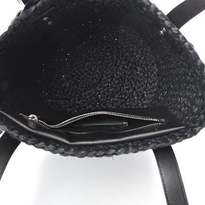 Saint Laurent Raffia Calfskin Small Panier Tote Black 4 of 9