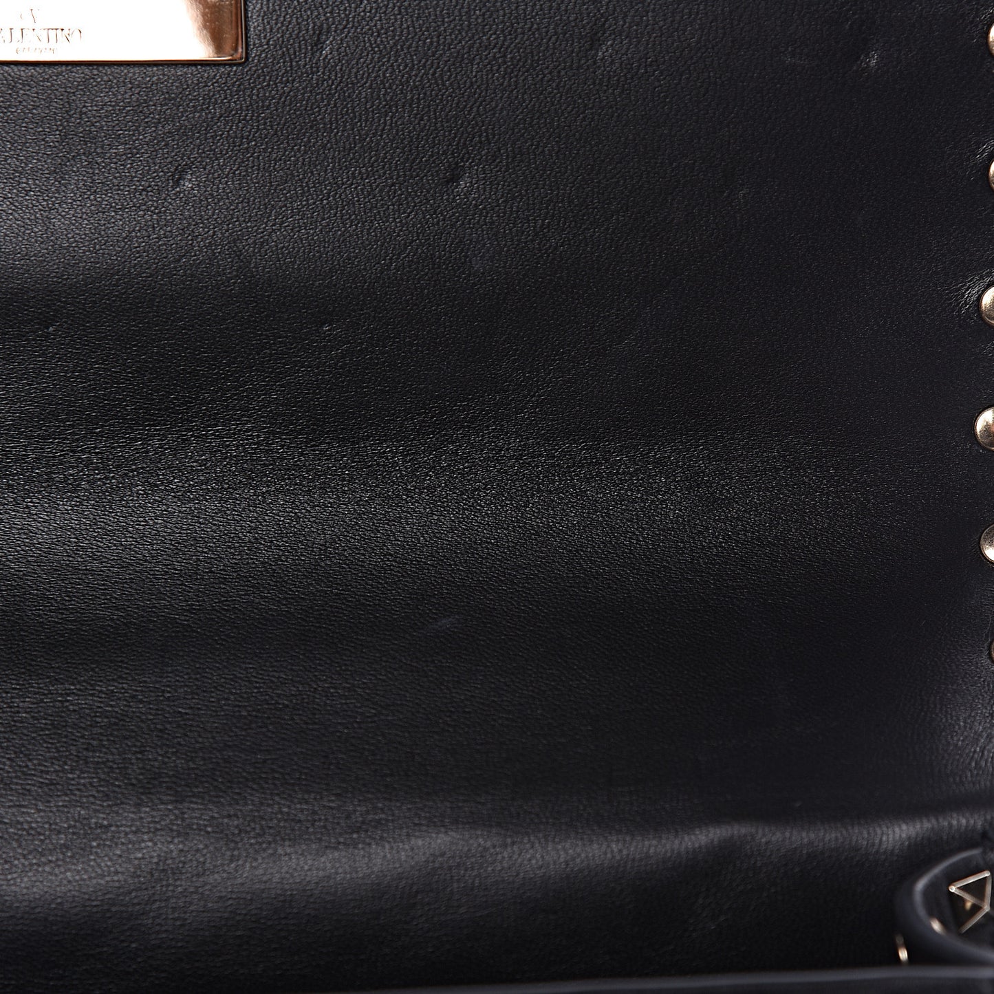 Lambskin VLTN Print Medium Rockstud Spike Shoulder Bag Black