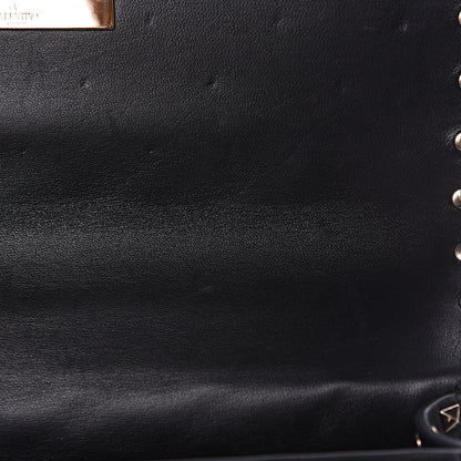 Valentino Garavani Lambskin VLTN Print Medium Rockstud Spike Shoulder Bag Black 8 of 16