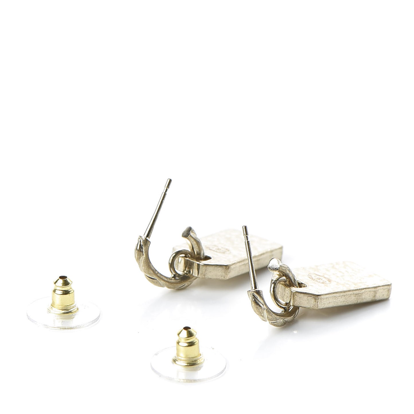 CC Tag Drop Earrings Gold