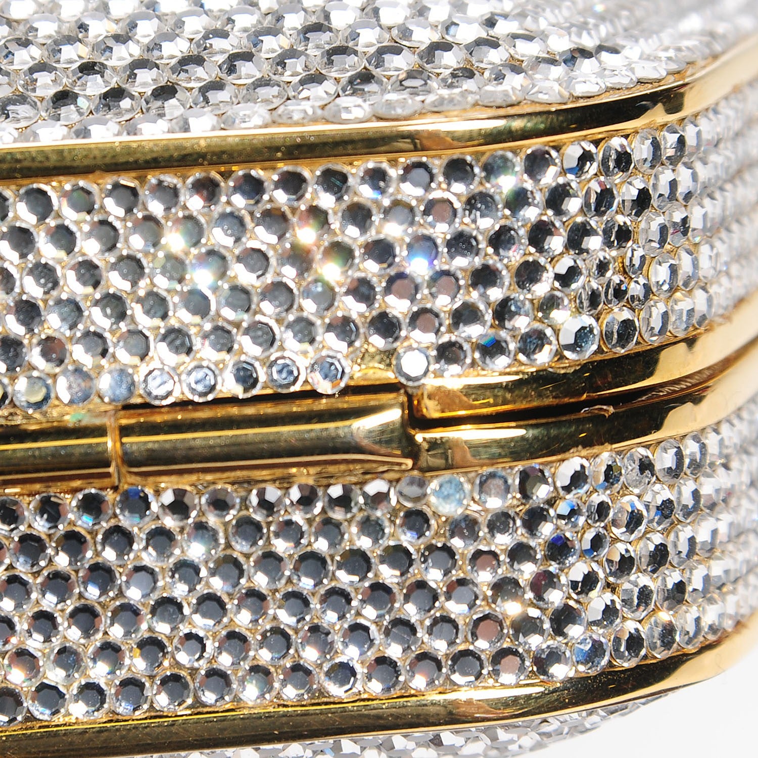 Judith Leiber Swarovski Crystal Minaudiere Clutch Gold 6 of 8