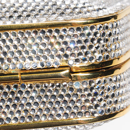 Judith Leiber Swarovski Crystal Minaudiere Clutch Gold 6 of 8