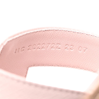 Hermes Epsom Oran Sandals 37 Rose Porcelaine 7 of 9