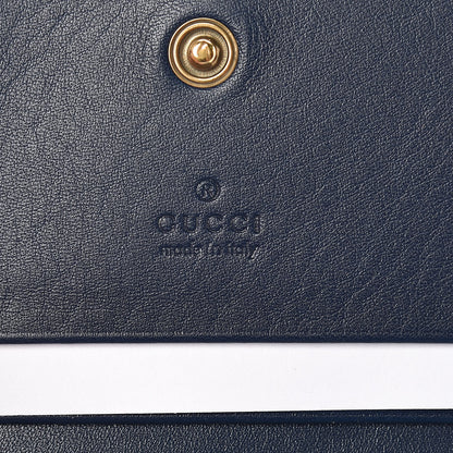 Gucci Calfskin Matelasse GucciGhost GG Marmont Card Case Blue Agata Hibiscus Red 6 of 8