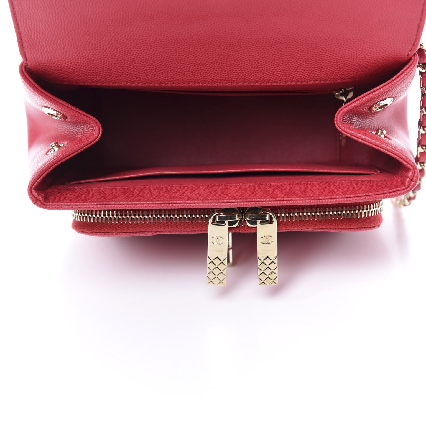 Caviar Quilted Small Business Affinity Flap Red