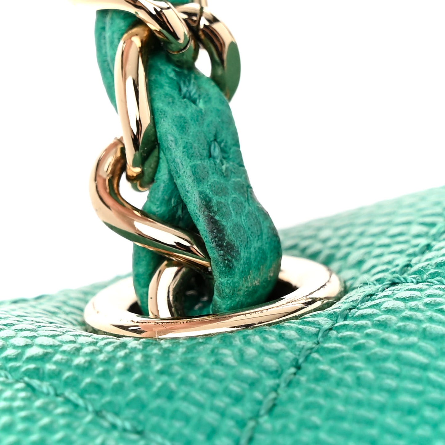 Caviar Quilted Medium Duma Pockets Drawstring Backpack Green