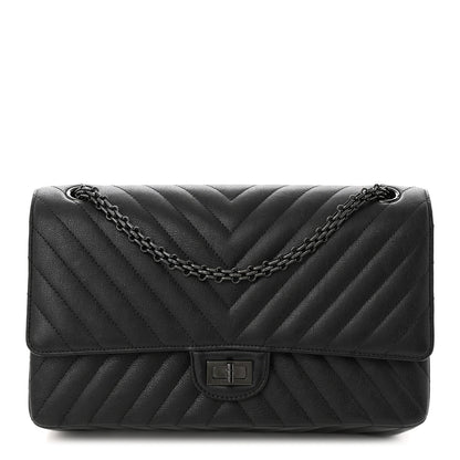 Chanel Sheepskin Chevron Quilted 2.55 Reissue 226 Flap So Black 1 of 12