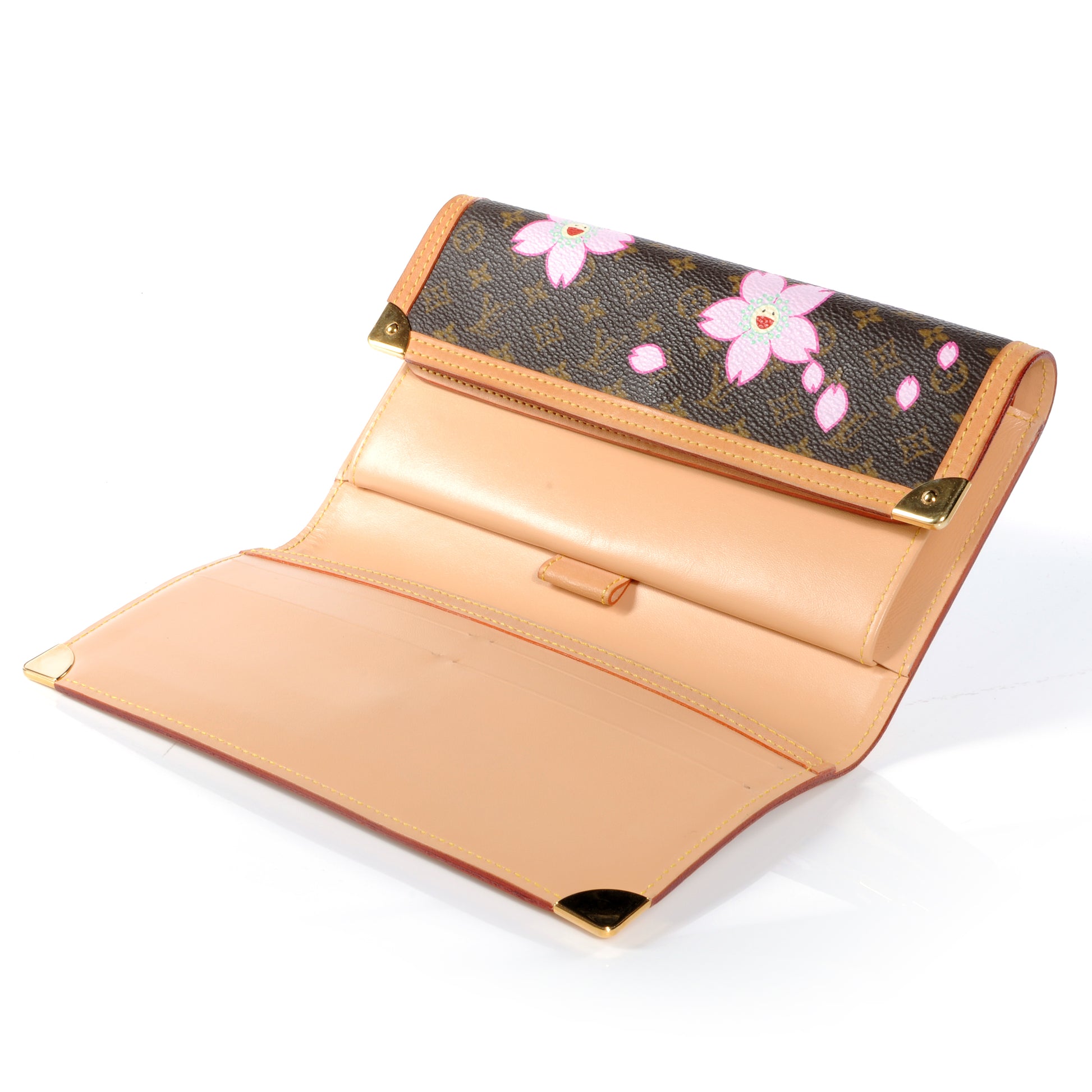 Louis Vuitton Monogram Cherry Blossom Porte Tresor International Wallet Brown 5 of 7