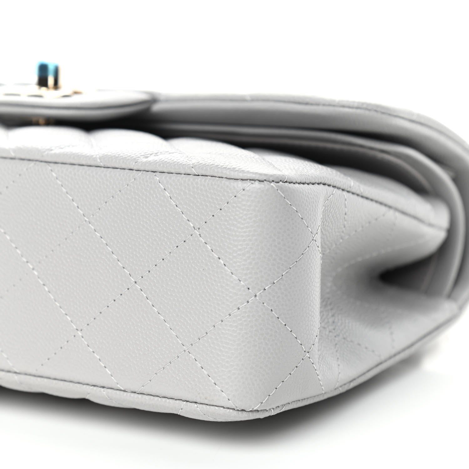 Chanel Caviar Quilted Small Double Flap Grey 9 of 11