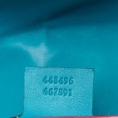 Gucci Velvet Matelasse Medium GG Marmont Shoulder Bag Pavone Cyan 7 of 12