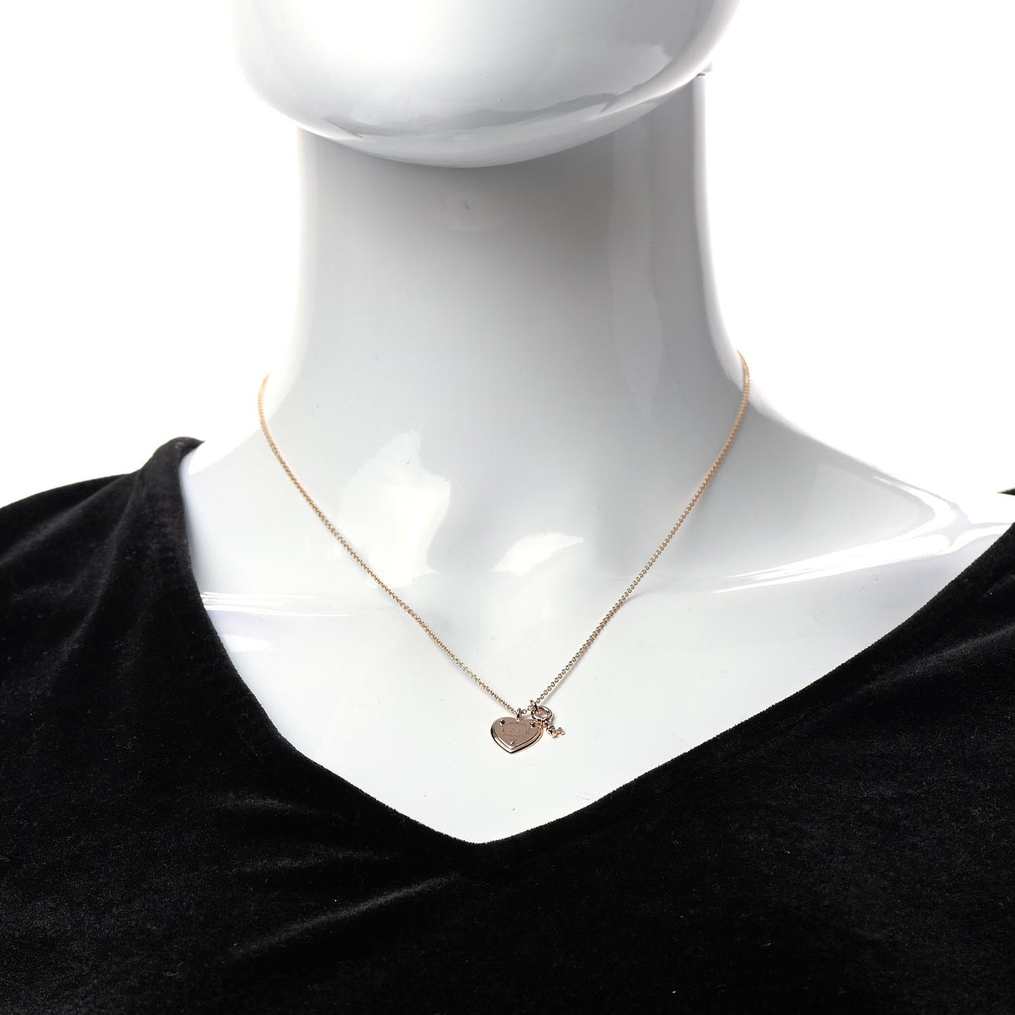 18K Rose Gold Return To Tiffany Love Heart Tag Key Necklace