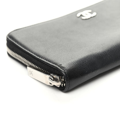 Chanel Caviar Sevruga Zip Around Wallet Black 8 of 9