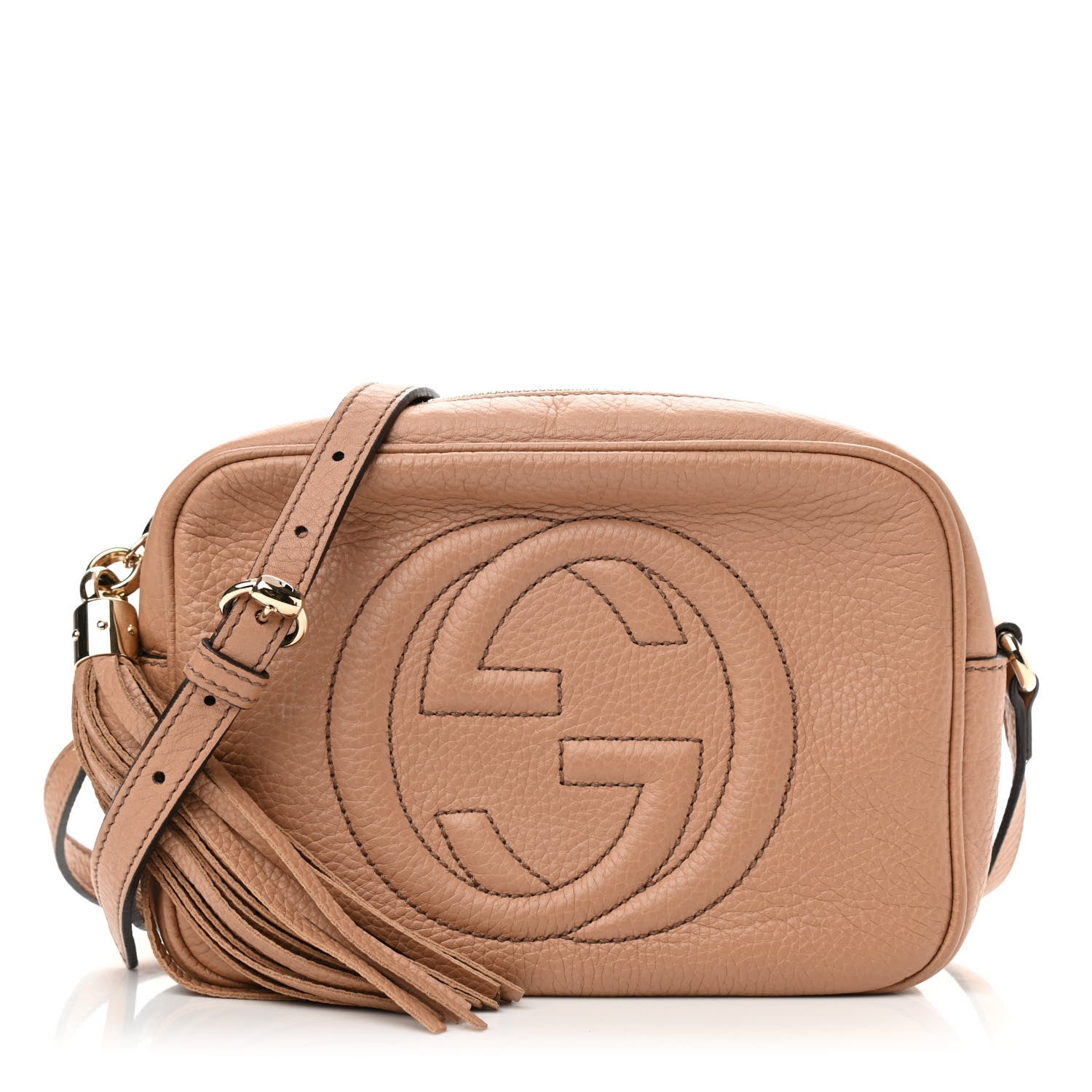 Gucci Pebbled Calfskin Small Soho Disco Bag Camelia 1 of 11