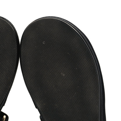 Chanel Grosgrain Crystal Logo Platform Sandals 38 Black 7 of 8