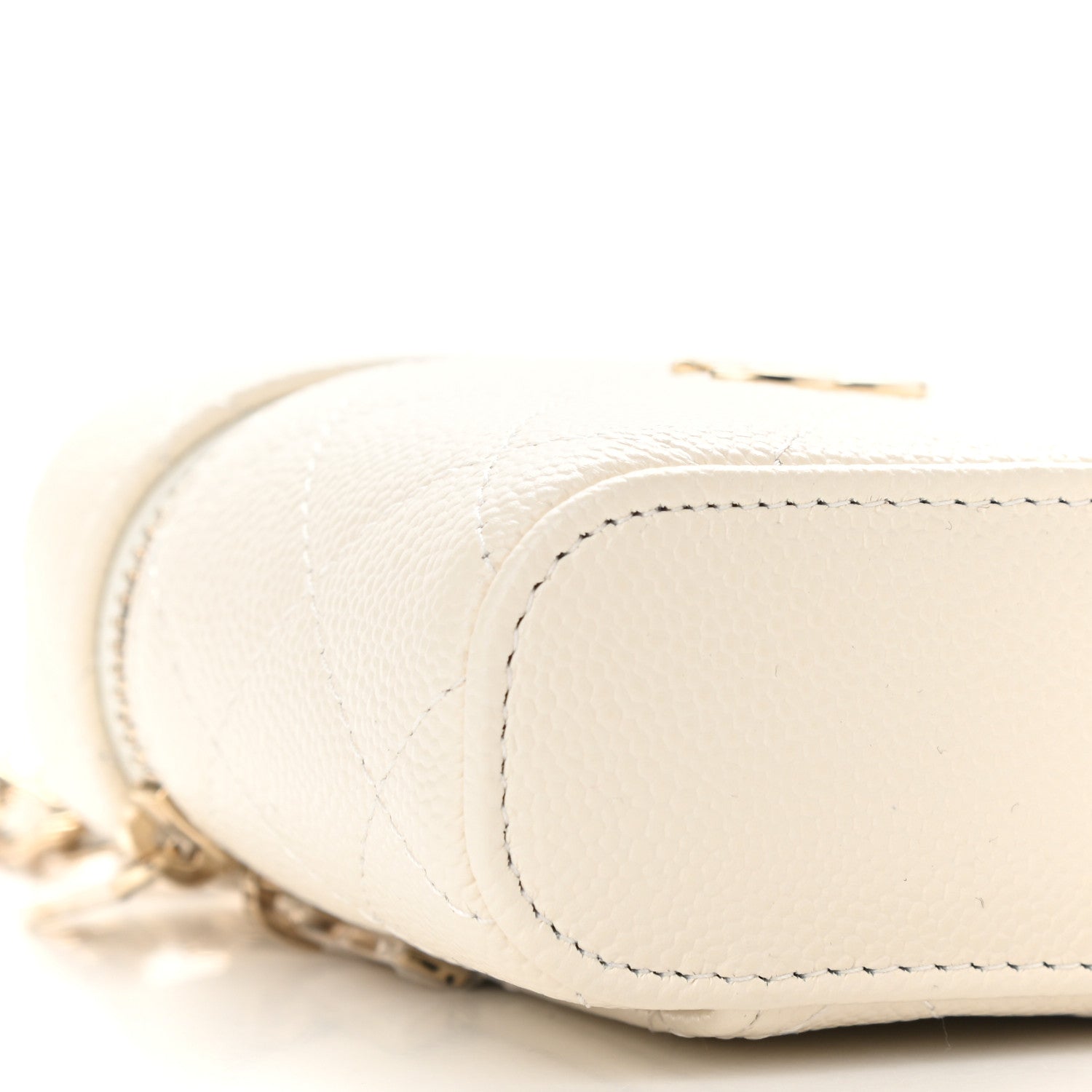 Chanel Caviar Quilted Small Handle With Care Vanity Case With Chain White 8 of 9