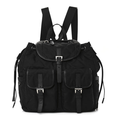Prada Tessuto Nylon Saffiano Vela Quilted Backpack Black 1 of 13