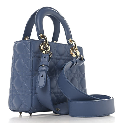 Christian Dior Lambskin Cannage Small My ABCDior Lady Dior Denim Blue 3 of 10