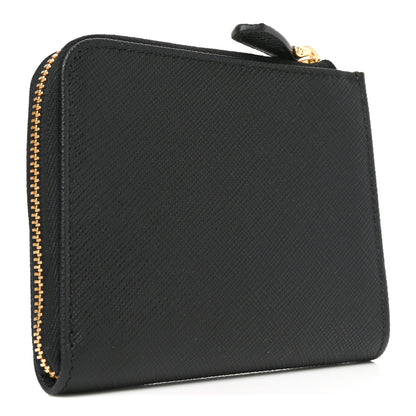 Prada Saffiano Small Triangle Wallet Black 3 of 7