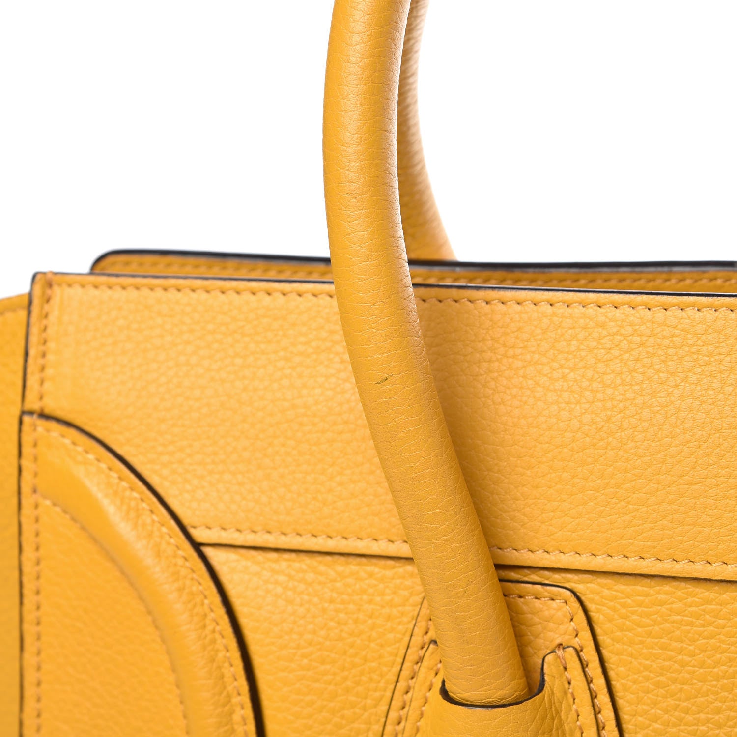 Celine Drummed Calfskin Mini Luggage Ocre 17 of 23