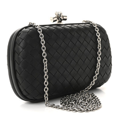 Bottega Veneta Nappa Intrecciato Chain Knot Clutch Black 3 of 9