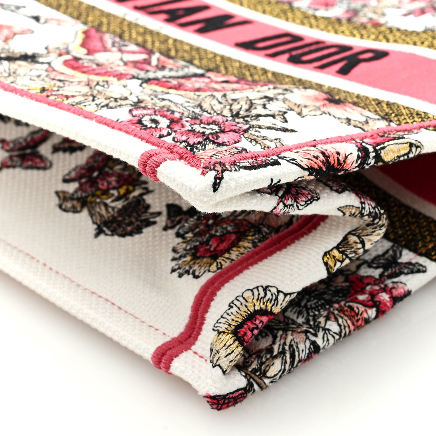 Christian Dior Canvas Embroidered Medium Butterfly Print Book Tote Multicolor 8 of 8