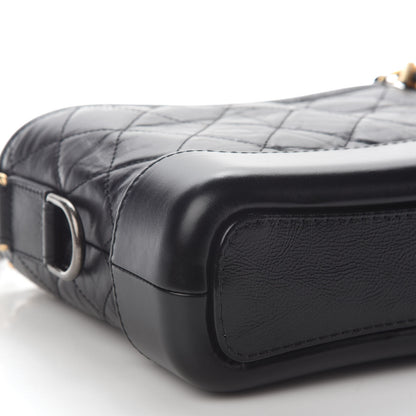Chanel Aged Calfskin Quilted Small Gabrielle Hobo Black 7 of 8