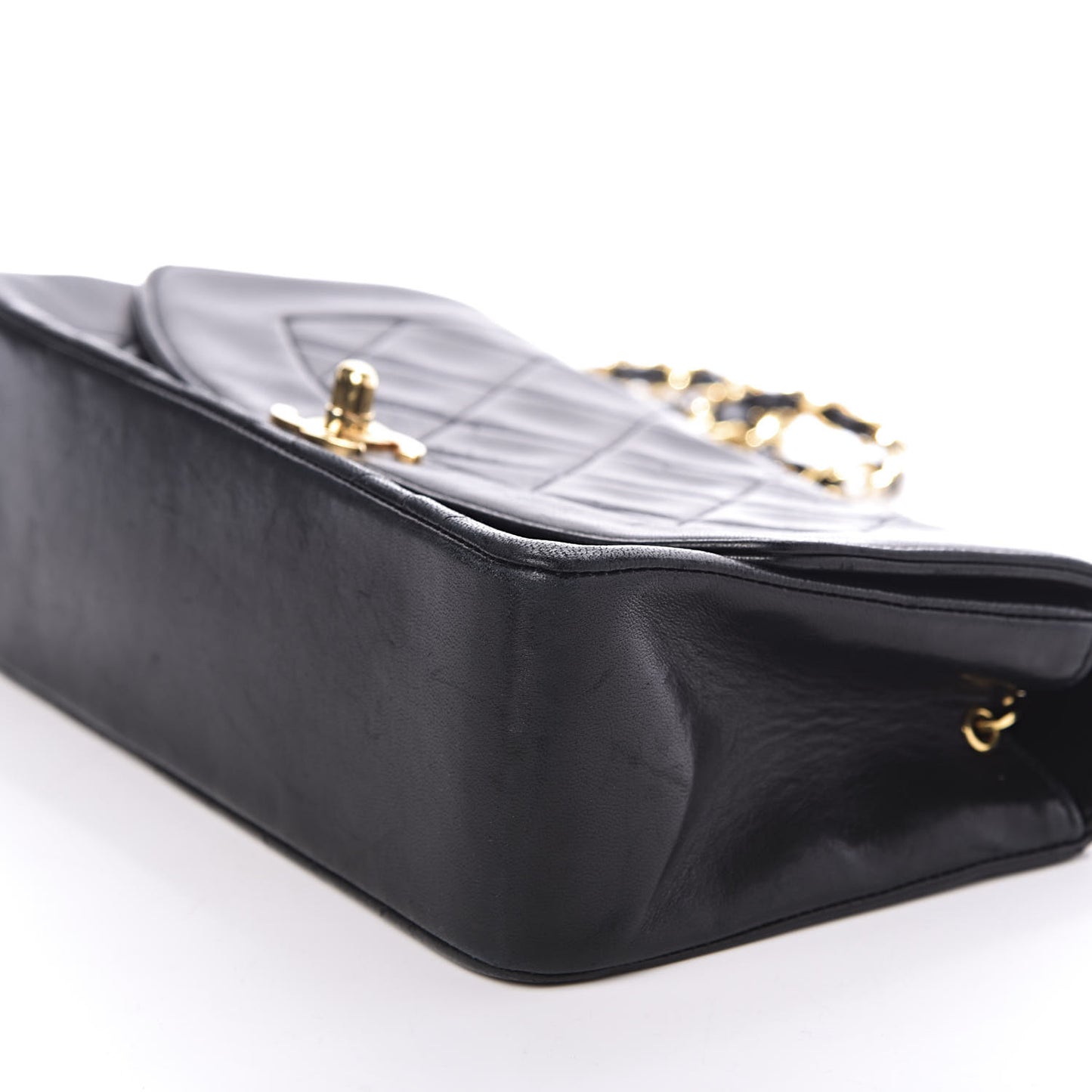 Lambskin Quilted Small Single Flap Bag Black