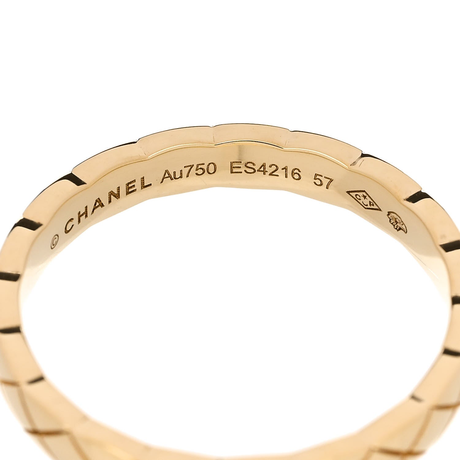Chanel 18K Yellow Gold Mini Coco Crush Ring 57 8 4 of 5