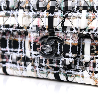 Chanel Tweed Quilted Mini Rectangular Flap White Black Multicolor 10 of 10