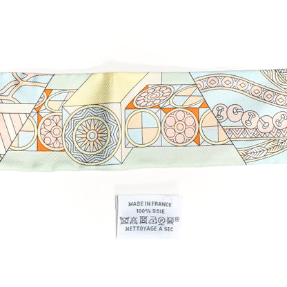 Hermes Silk De l'Ombrelle Aux Duels Twilly Ciel Rose Pale Orange 4 of 4