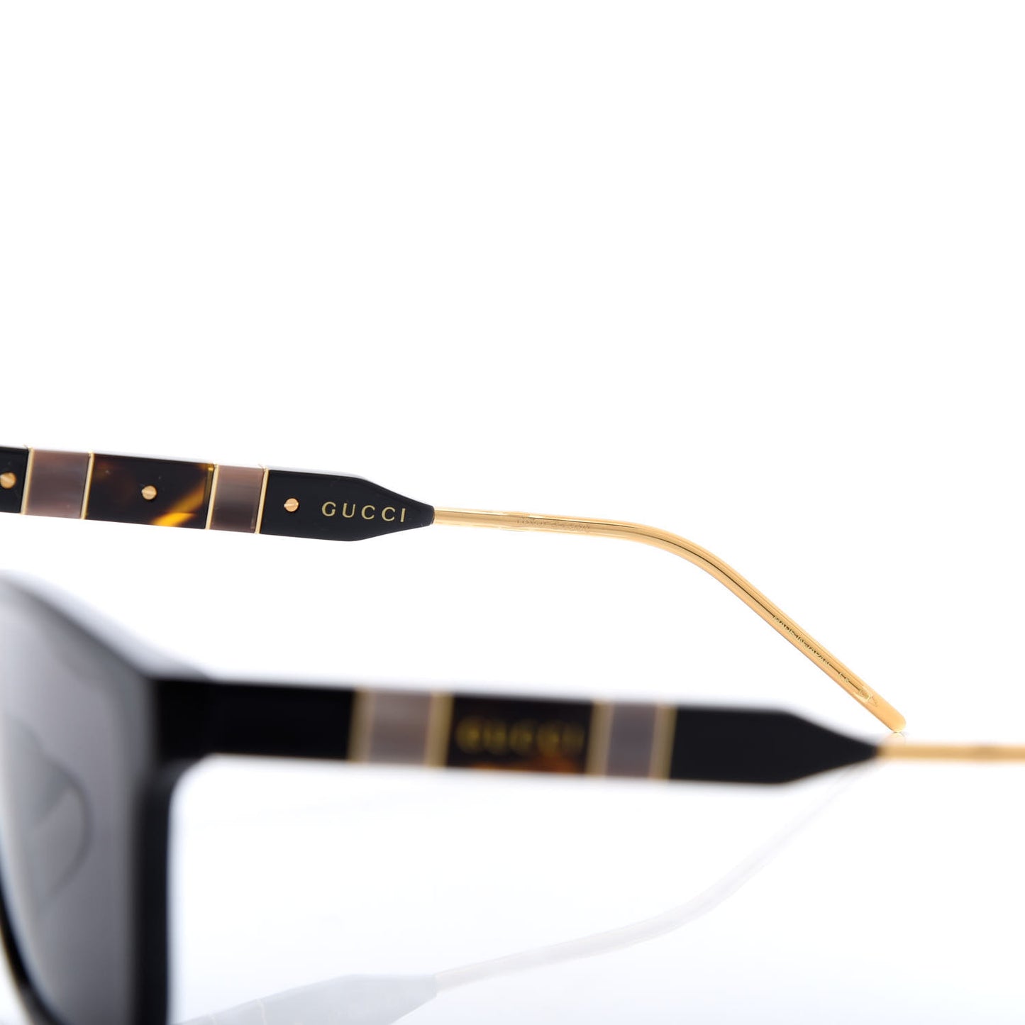 Acetate Square Sunglasses GG0599SA Black Tortoiseshell Pearlescent