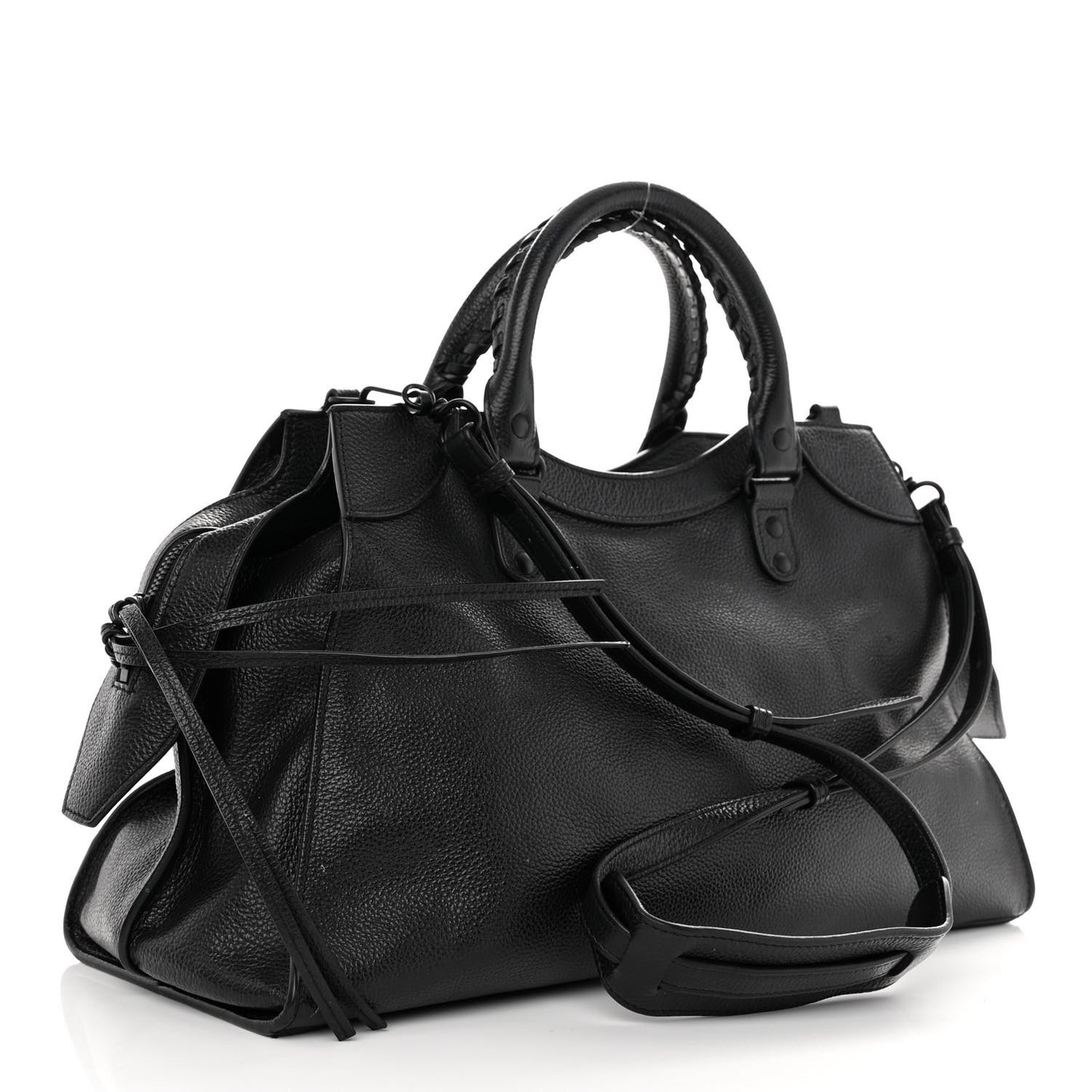 Grained Calfskin Black Hardware Neo Classic City Black