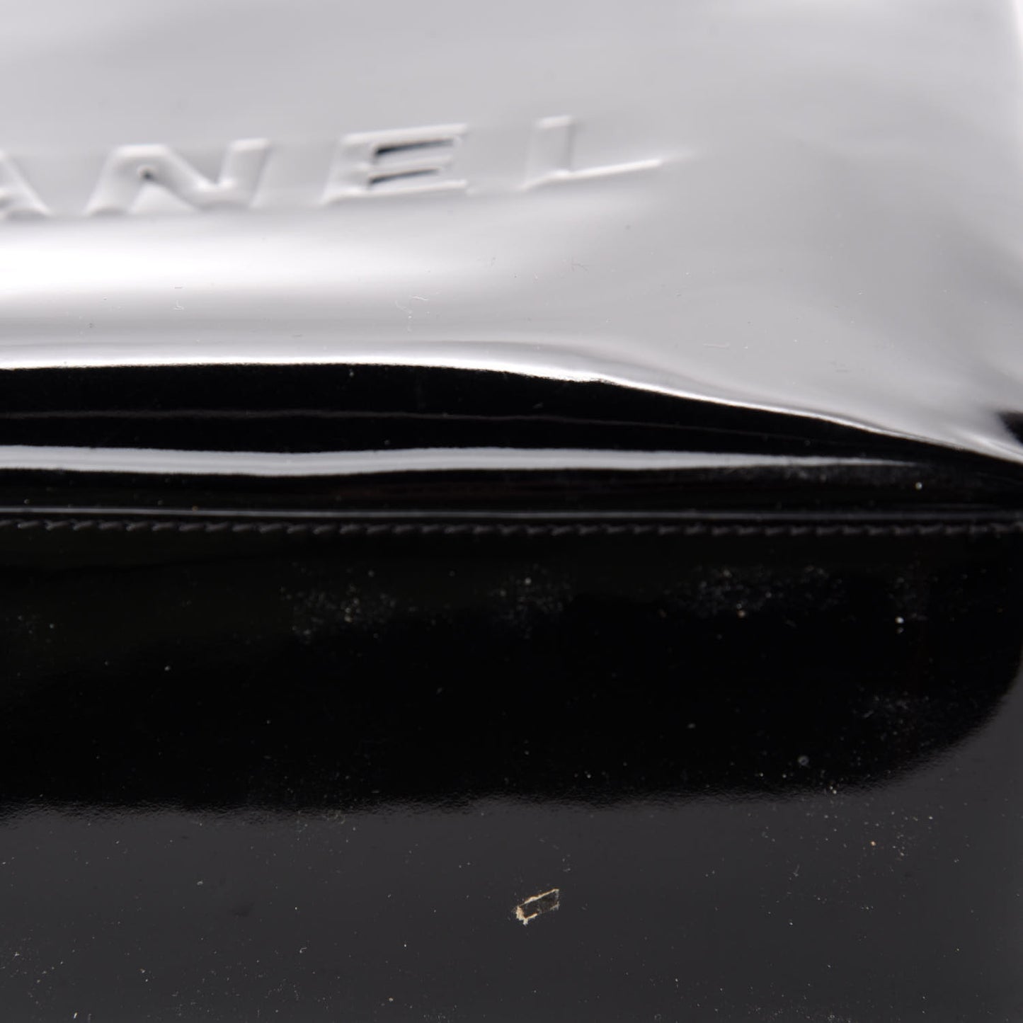 Patent Logo Shoulder Bag Black