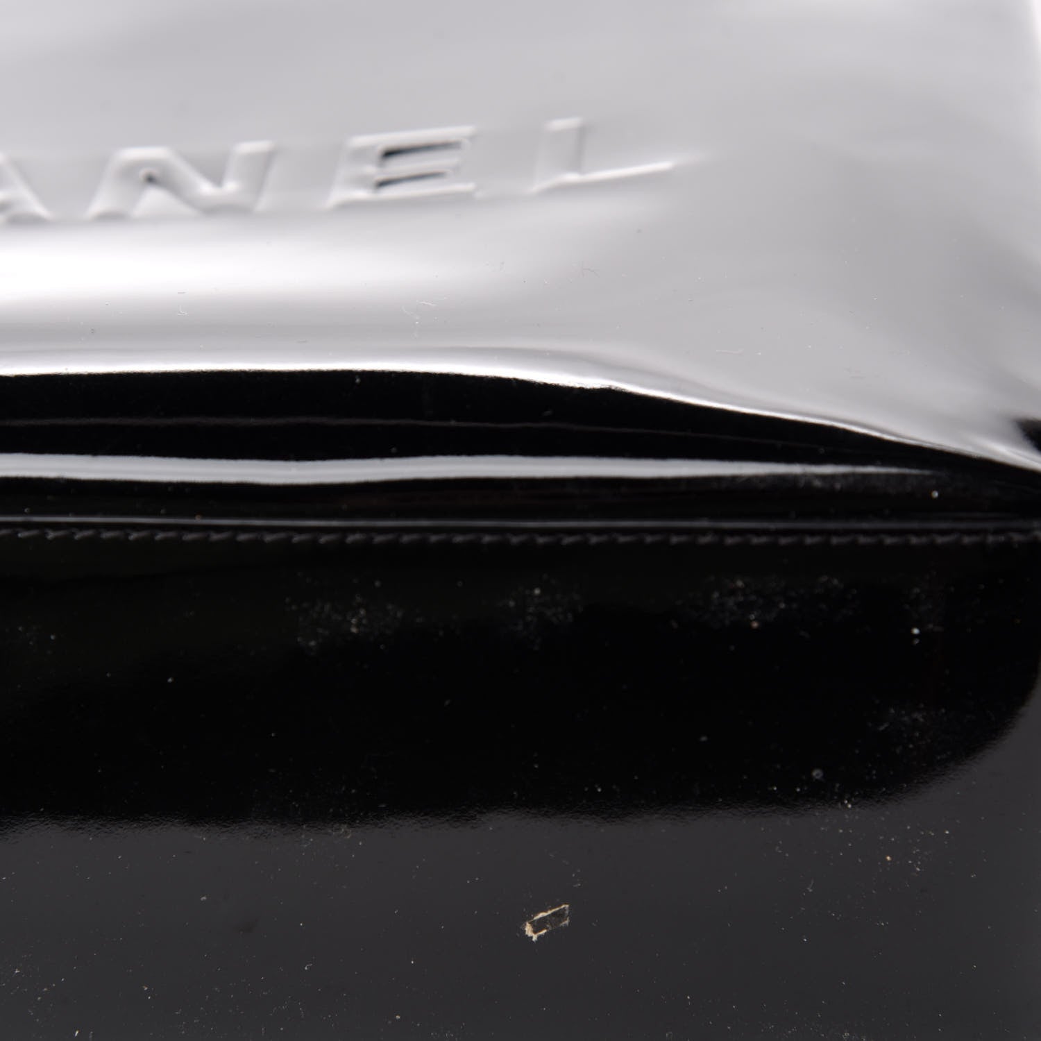 Chanel Patent Logo Shoulder Bag Black 8 of 13