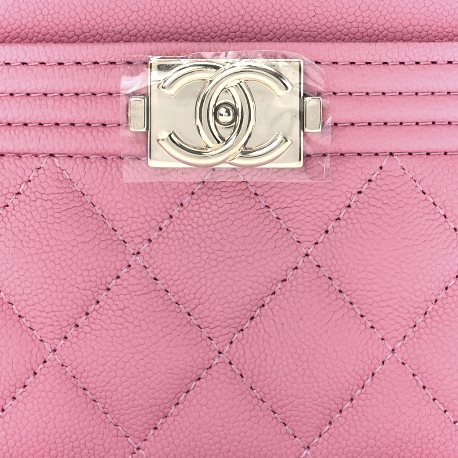 Chanel Caviar Quilted Boy Card Holder Pink 8 of 12