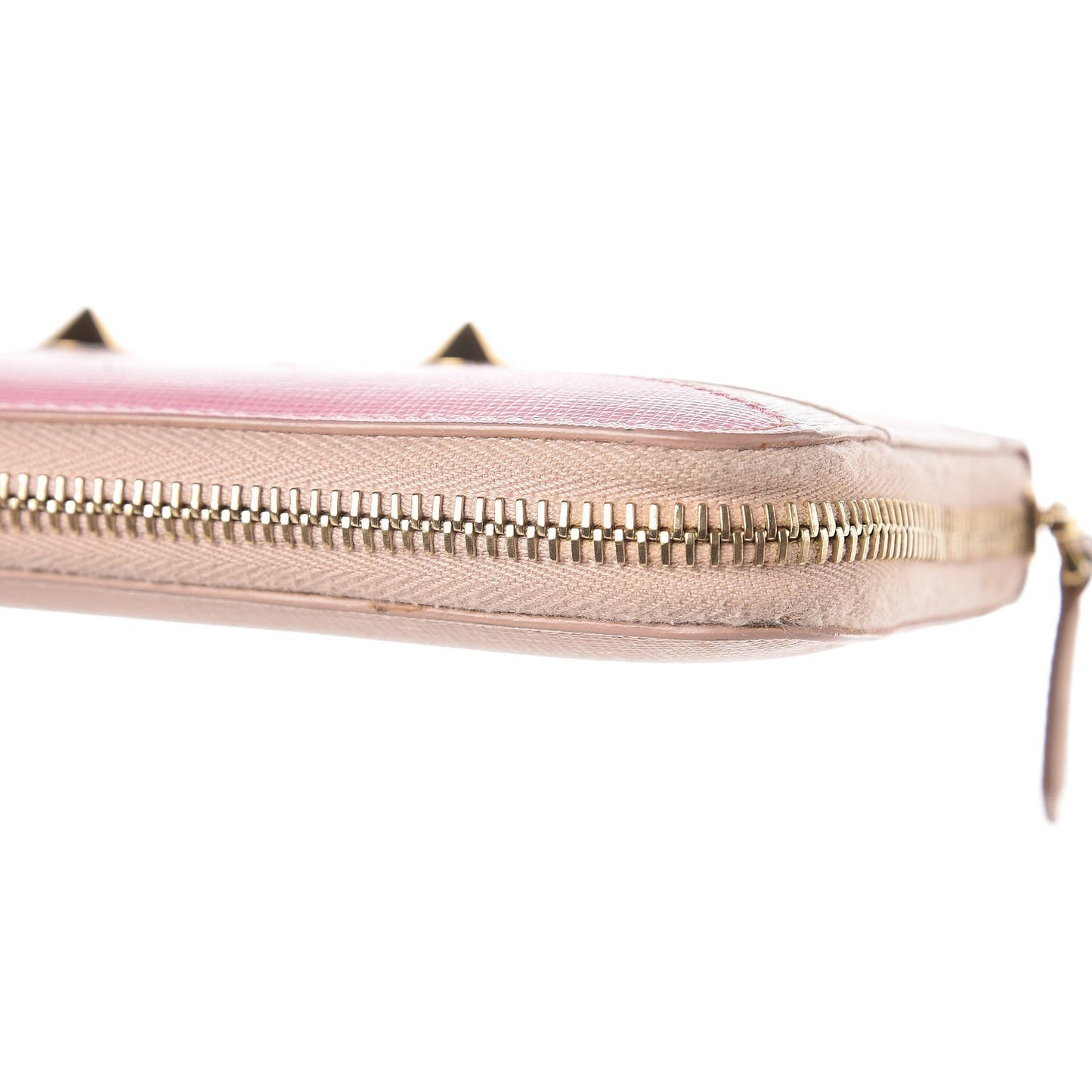 Vitello Elite QuTweet Studded Zip Around Wallet Pink