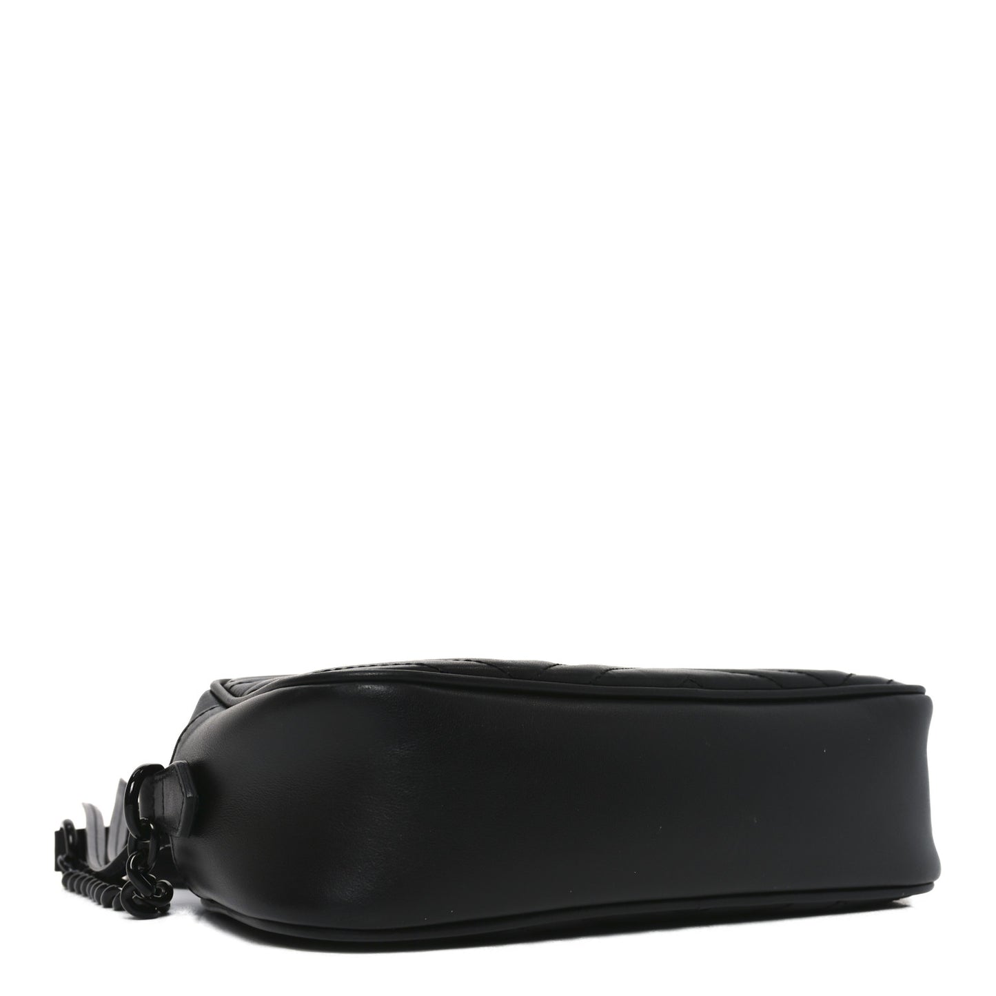 Calfskin Matelasse Monochrome Small GG Marmont Chain Shoulder Bag Black