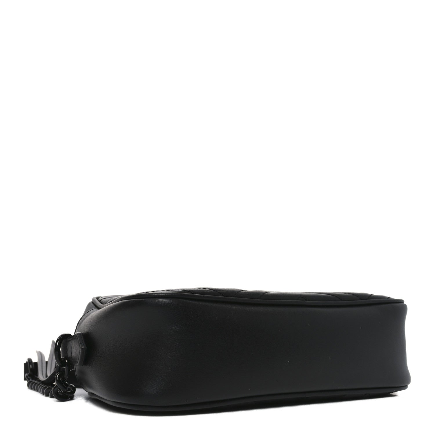 Gucci Calfskin Matelasse Monochrome Small GG Marmont Chain Shoulder Bag Black 4 of 10
