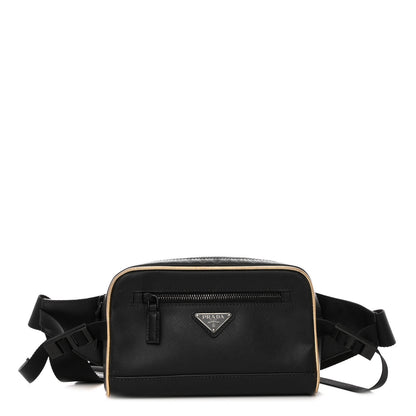 Prada Saffiano Travel Belt Bag Black Platino 1 of 9