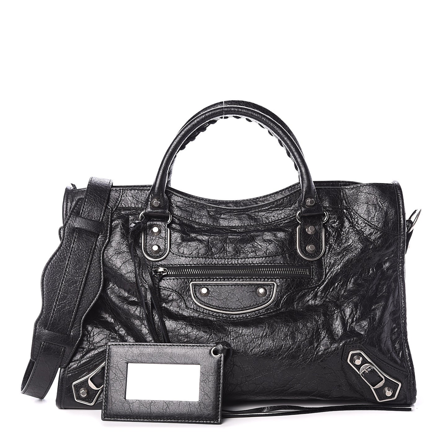 Agneau Silver Metallic Edge Hardware City Black