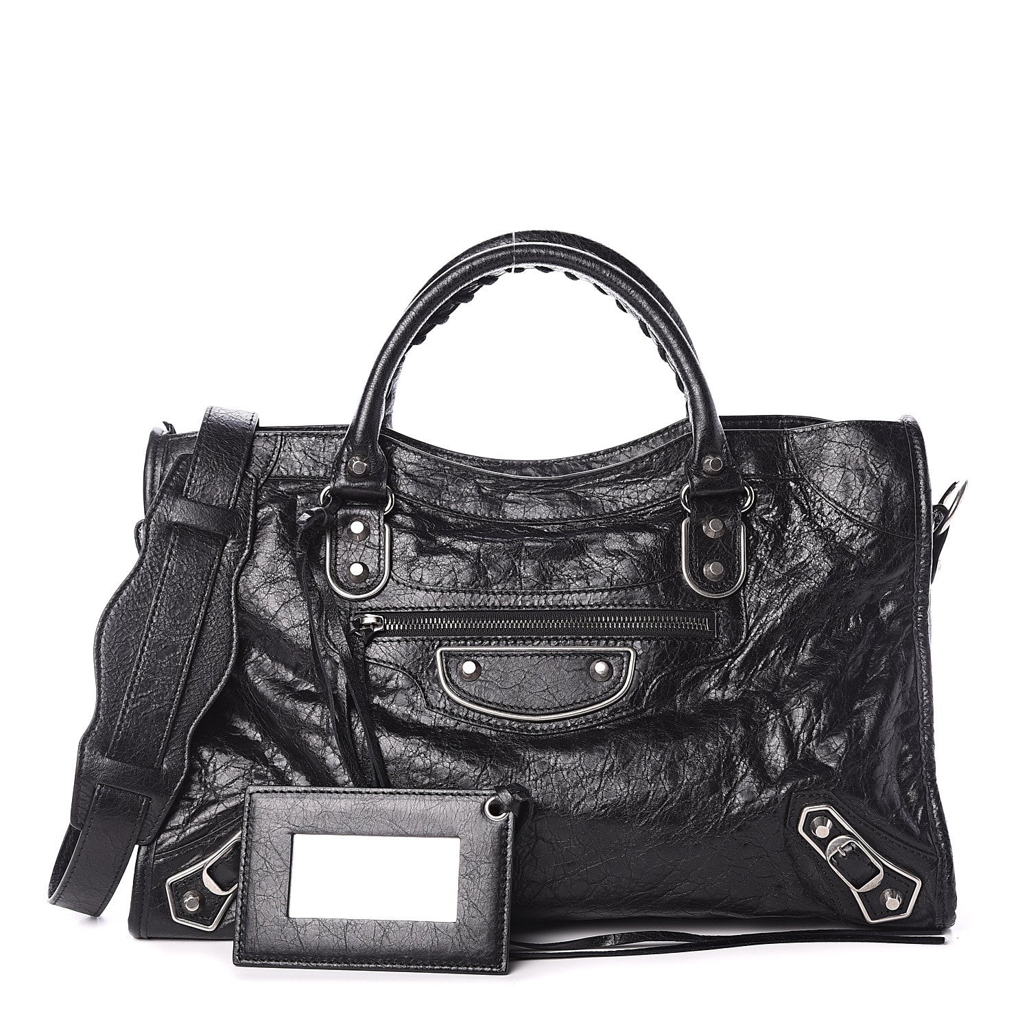 Balenciaga Agneau Silver Metallic Edge Hardware City Black 1 of 8