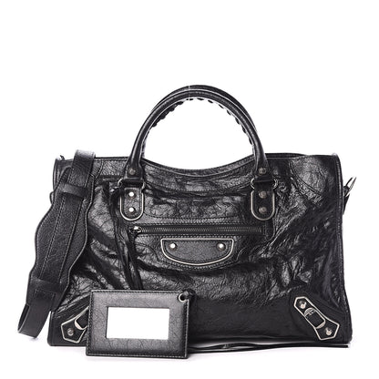 Balenciaga Agneau Silver Metallic Edge Hardware City Black 1 of 8