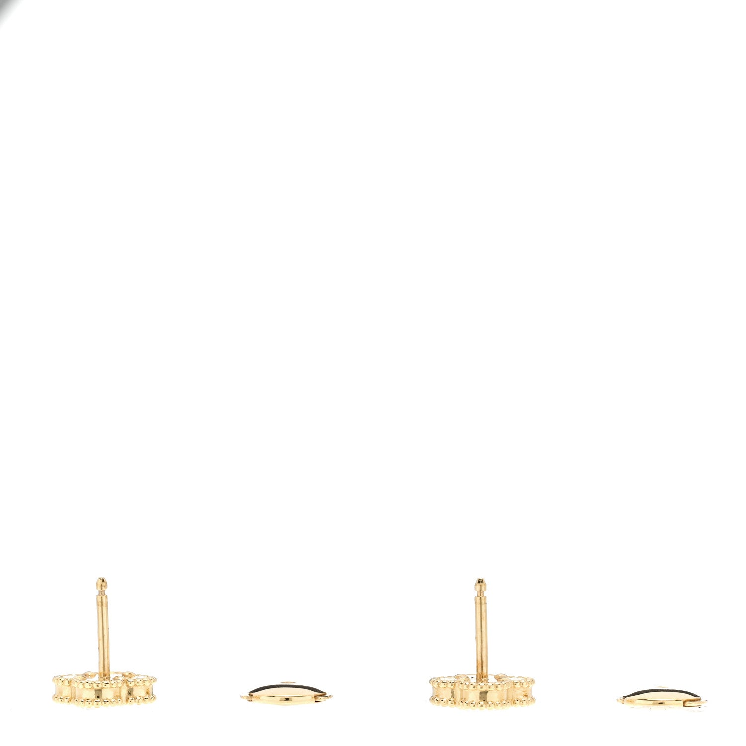 Van Cleef & Arpels 18K Yellow Gold Black Onyx Sweet Alhambra Earrings 3 of 5