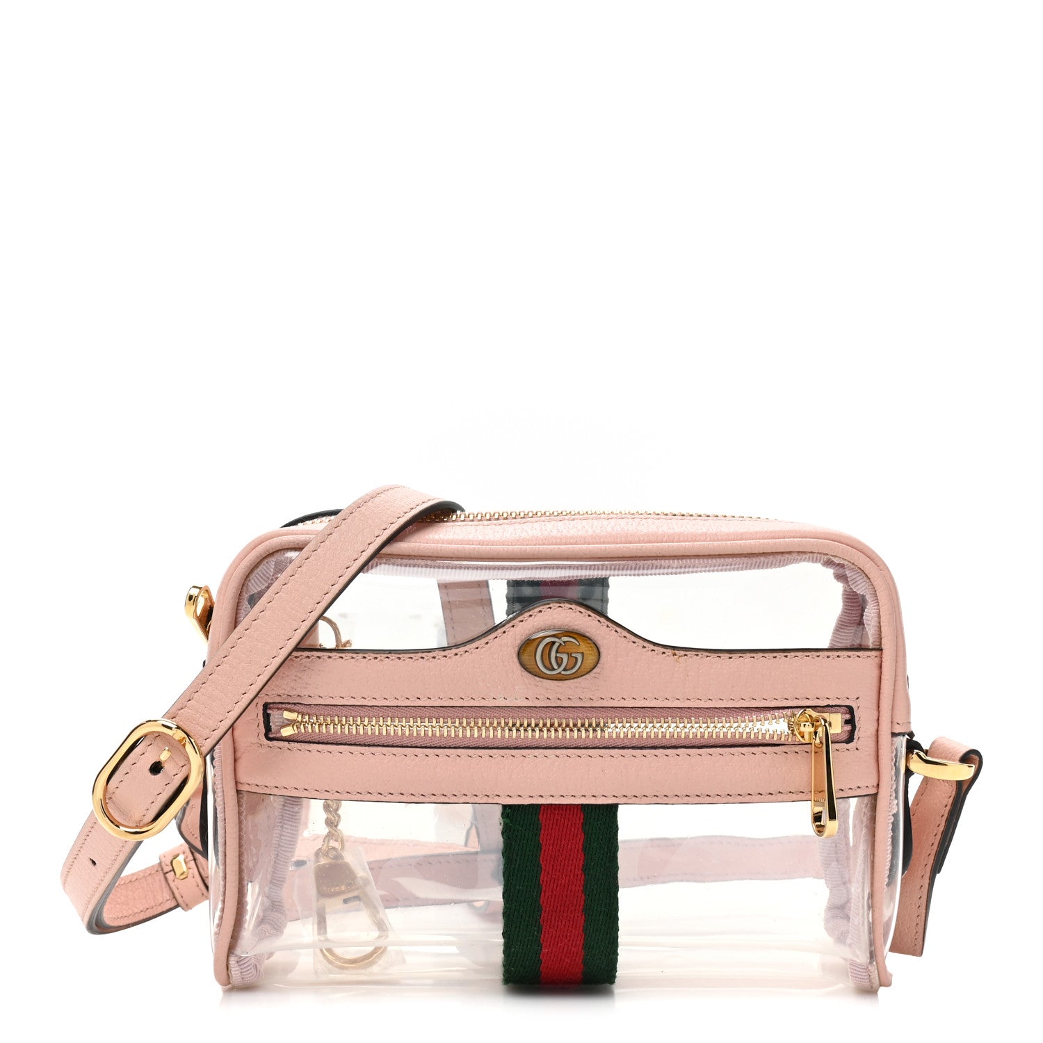 Gucci Vinyl Web Mini Ophidia Transparent Shoulder Bag Perfect Pink 1 of 8