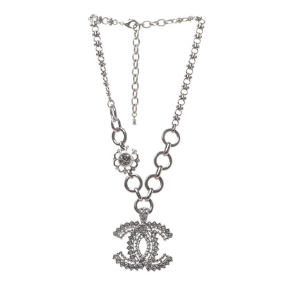 Chanel Crystal CC Short Necklace Silver 3 of 5