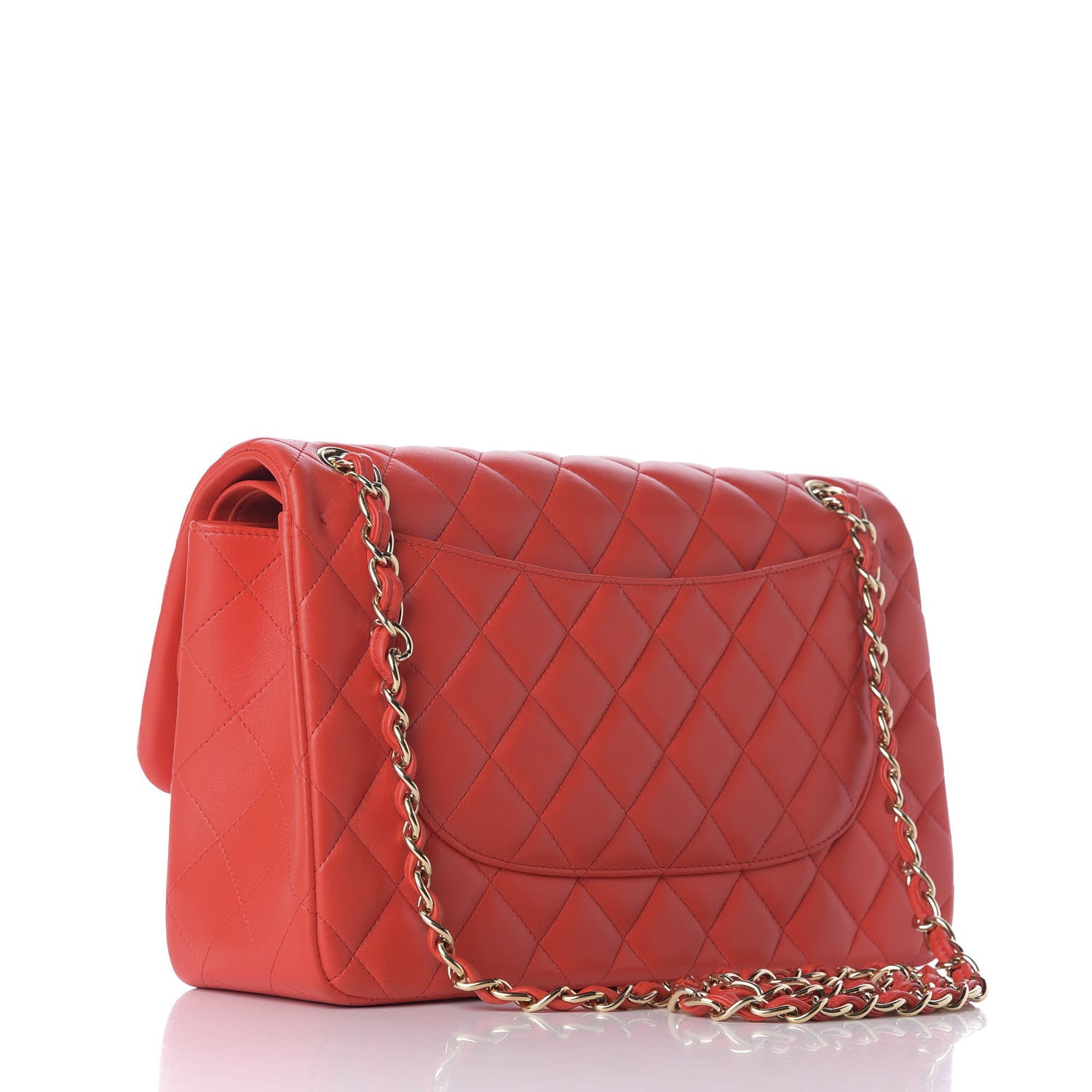 Chanel Lambskin Quilted Jumbo Double Flap Red 2 of 10
